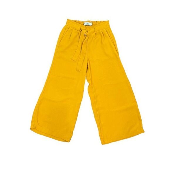 Harmony & Havoc Wide Leg Pants Mustard Yellow Gold Elastic / Tie Waist Size 3 - Picture 2 of 11